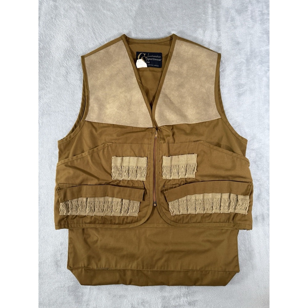 Columbia Sportswear Hunting Vest Men's‎ Medium Brown Bird Pheasant Duck Vintage